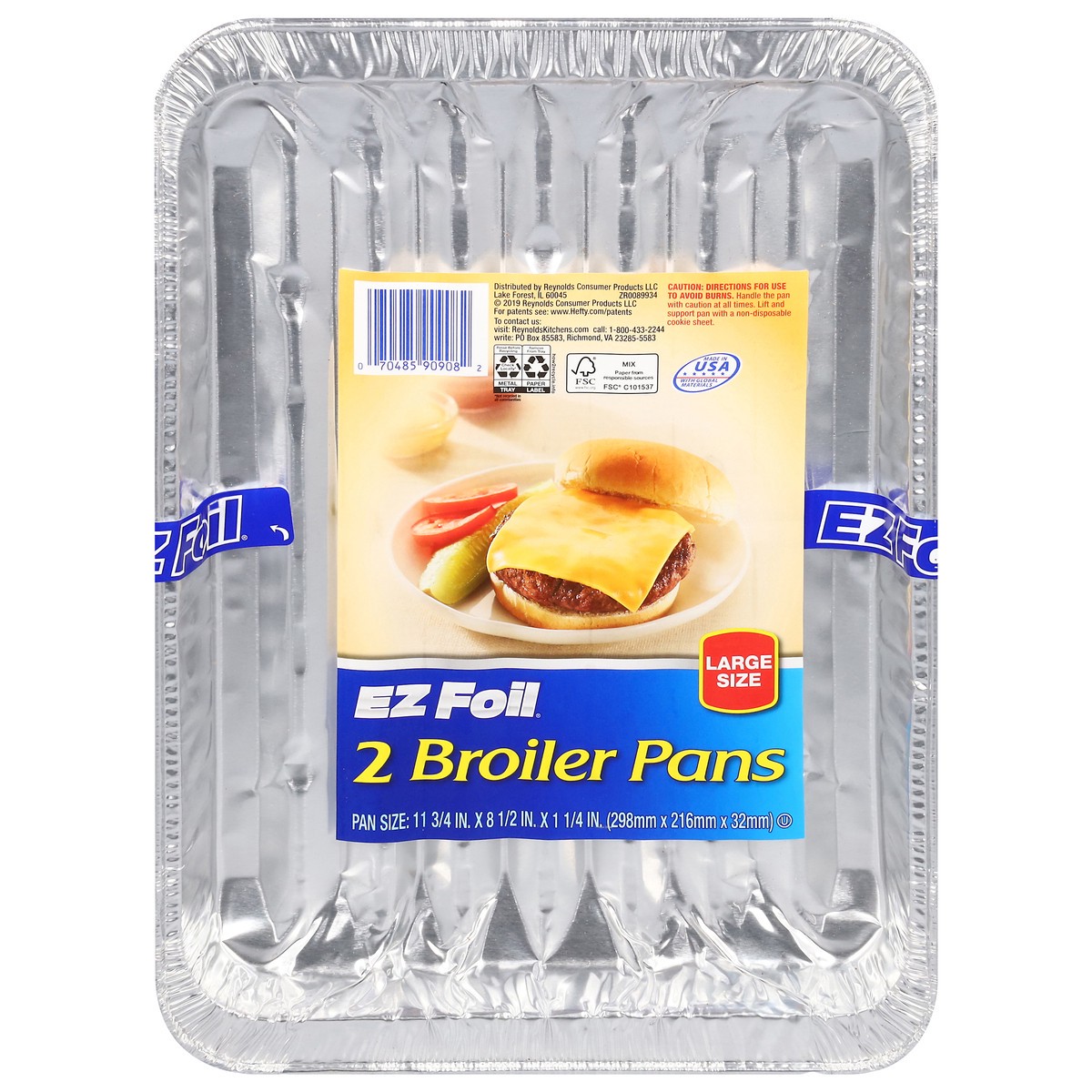 slide 8 of 11, EZ Foil Broiler Pans Large Size 2 ea, 2 ct