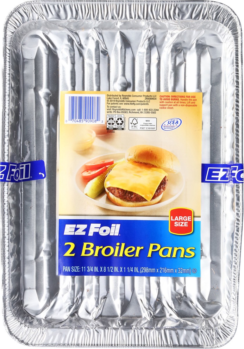 slide 11 of 11, EZ Foil Broiler Pans Large Size 2 ea, 2 ct