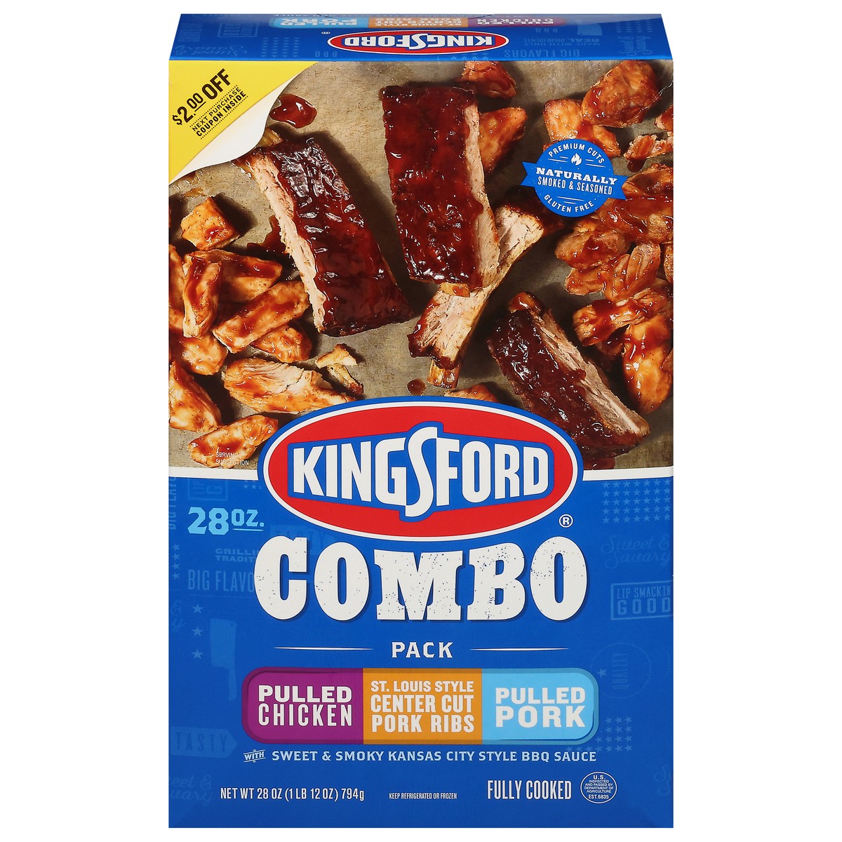 slide 1 of 13, Kingsford Bbq Combo Platter, 28 oz