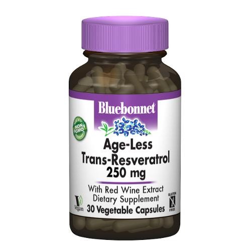 slide 1 of 1, Bluebonnet Nutrition Age-Less Trans-Resveratrol Capsules, 30 ct; 250 mg