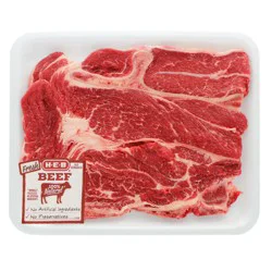 H-E-B Beef Chuck Steak Bone In Thin, USDA Select