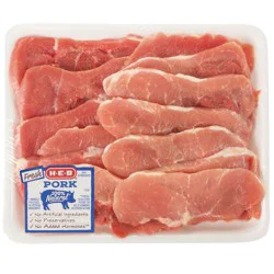 H-E-B Boneless Sirloin Pork Chops, Thin Cut - Value Pack
