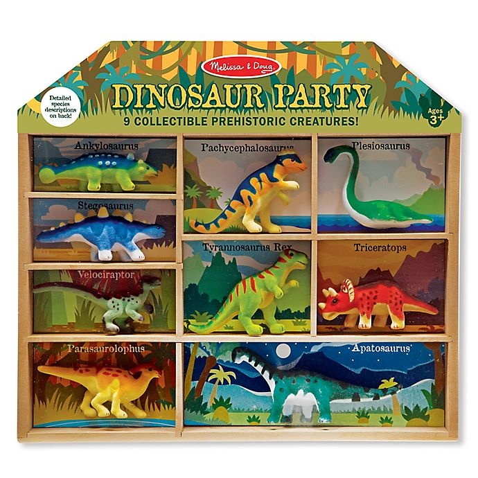 slide 1 of 1, Melissa & Doug Dinosaur Party Play Set - 9 Collectible Miniature Dinosaurs in a Case, 1 ct