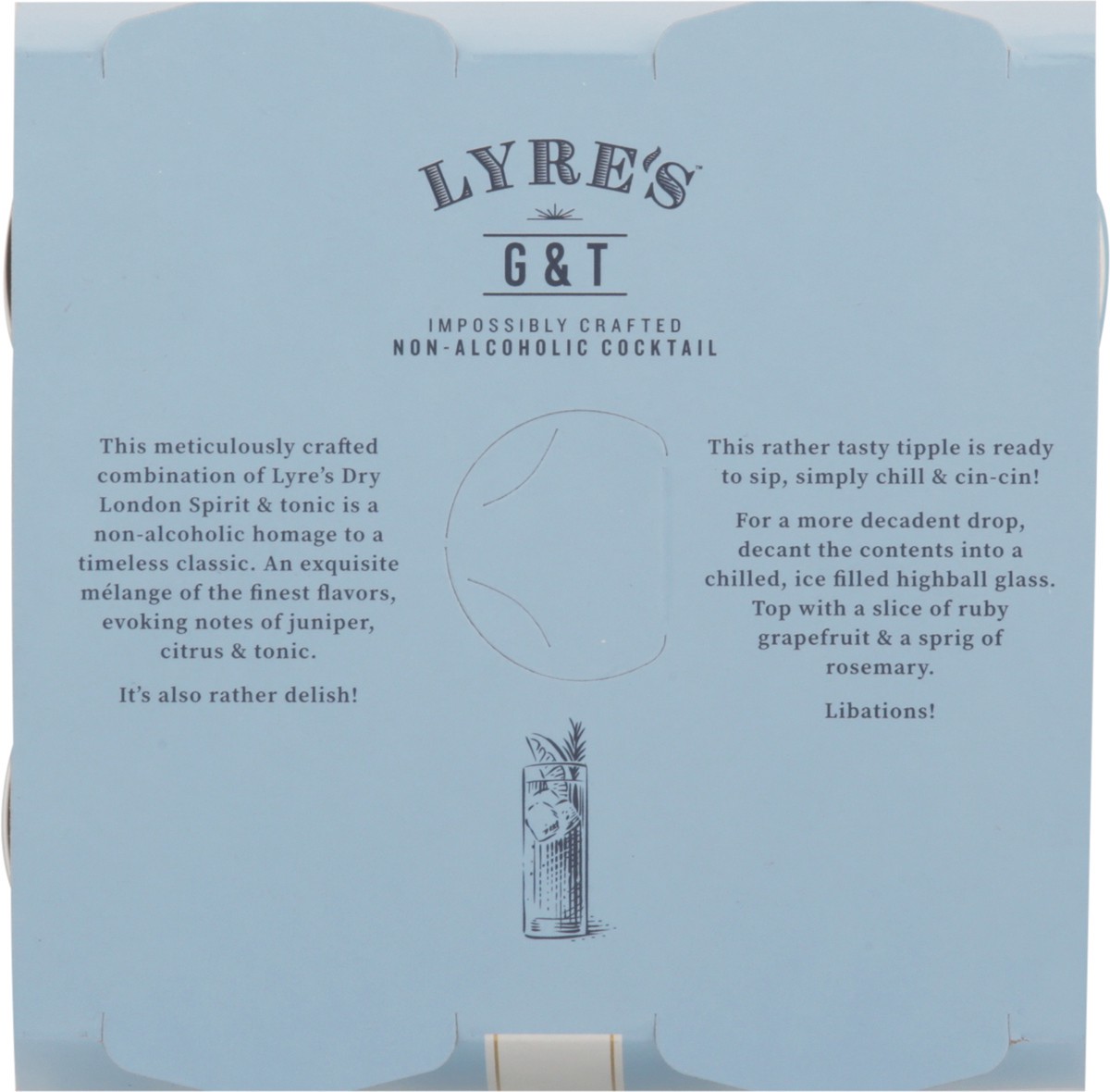 slide 10 of 13, Lyre's G&T Non-Alcoholic Cocktail 4 - 8.45 fl oz Cans, 250 ml