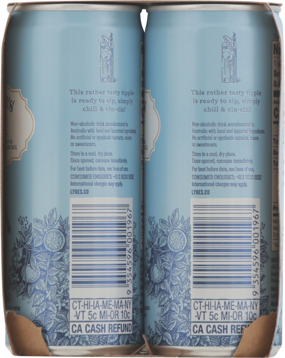 slide 7 of 13, Lyre's G&T Non-Alcoholic Cocktail 4 - 8.45 fl oz Cans, 250 ml