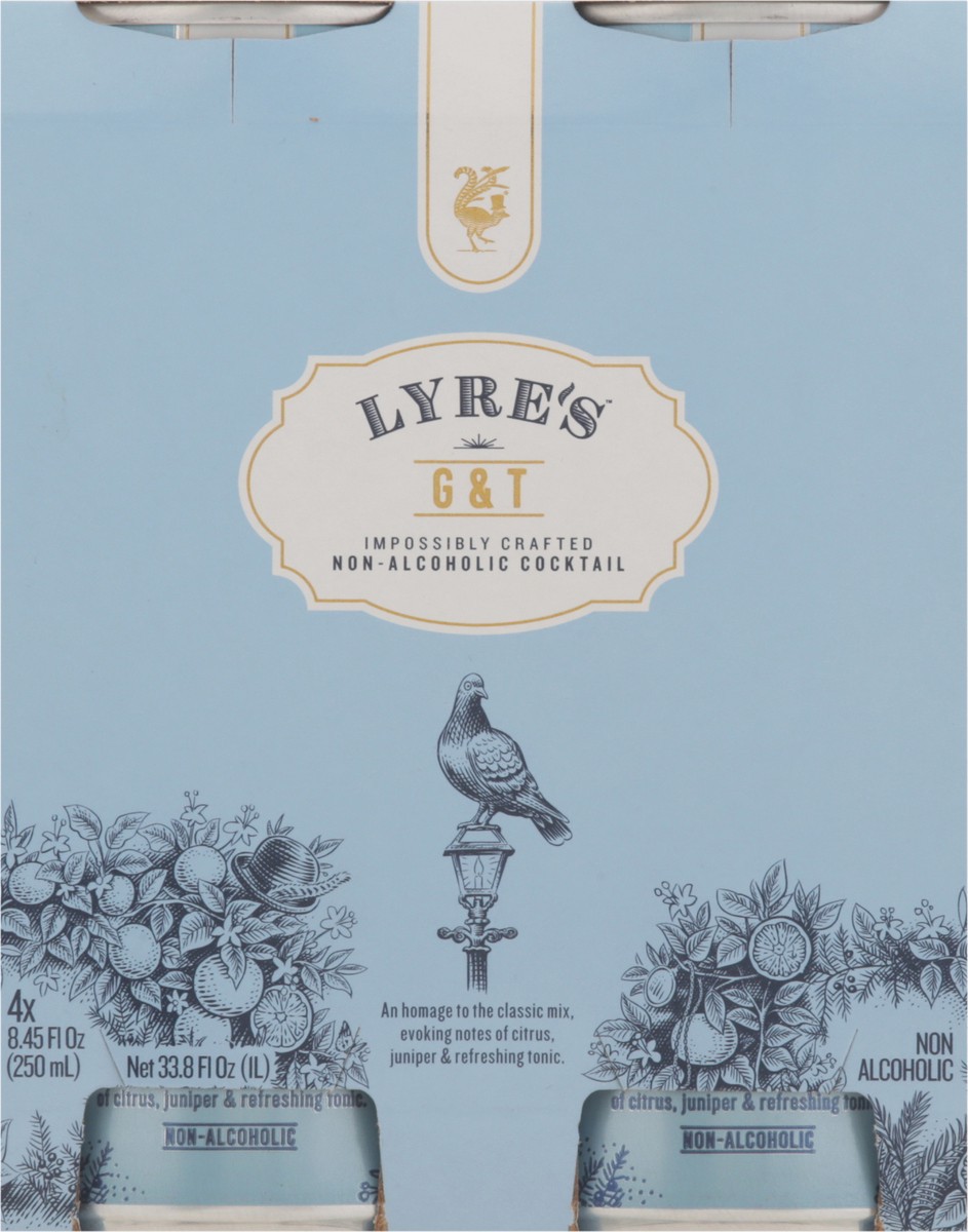 slide 3 of 13, Lyre's G&T Non-Alcoholic Cocktail 4 - 8.45 fl oz Cans, 250 ml