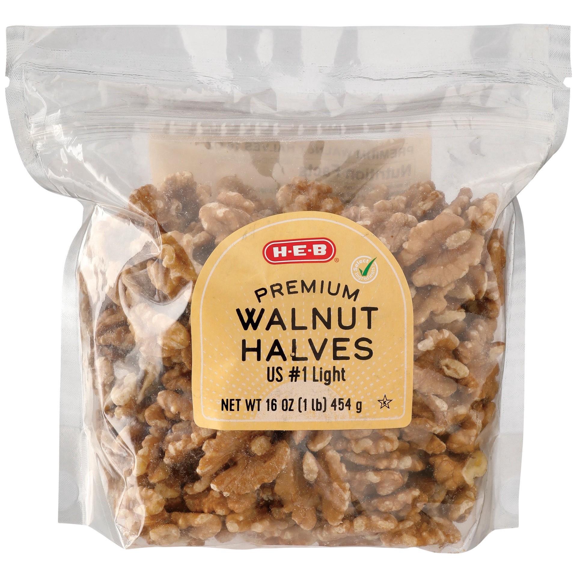 slide 1 of 1, H-E-B Premium Walnut Halves, 16 oz
