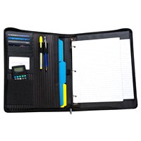 slide 4 of 5, Case It PAD-40 Leatherette Padfolio with Handle, Black, 1 ct