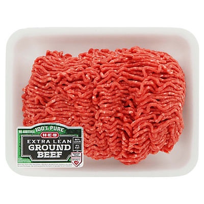 slide 1 of 1, H-E-B Extra Lean Ground Beef 96% Lean, per lb