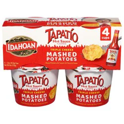 Idahoan Tapatio Triple Cheese Hot Sauce Flavored Mashed Potatoes 4 - 1.5 oz Cups