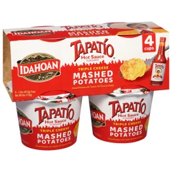 Idahoan Tapatio Triple Cheese Hot Sauce Flavored Mashed Potatoes 4 - 1.5 oz Cups