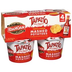 Idahoan Tapatio Triple Cheese Hot Sauce Flavored Mashed Potatoes 4 - 1.5 oz Cups