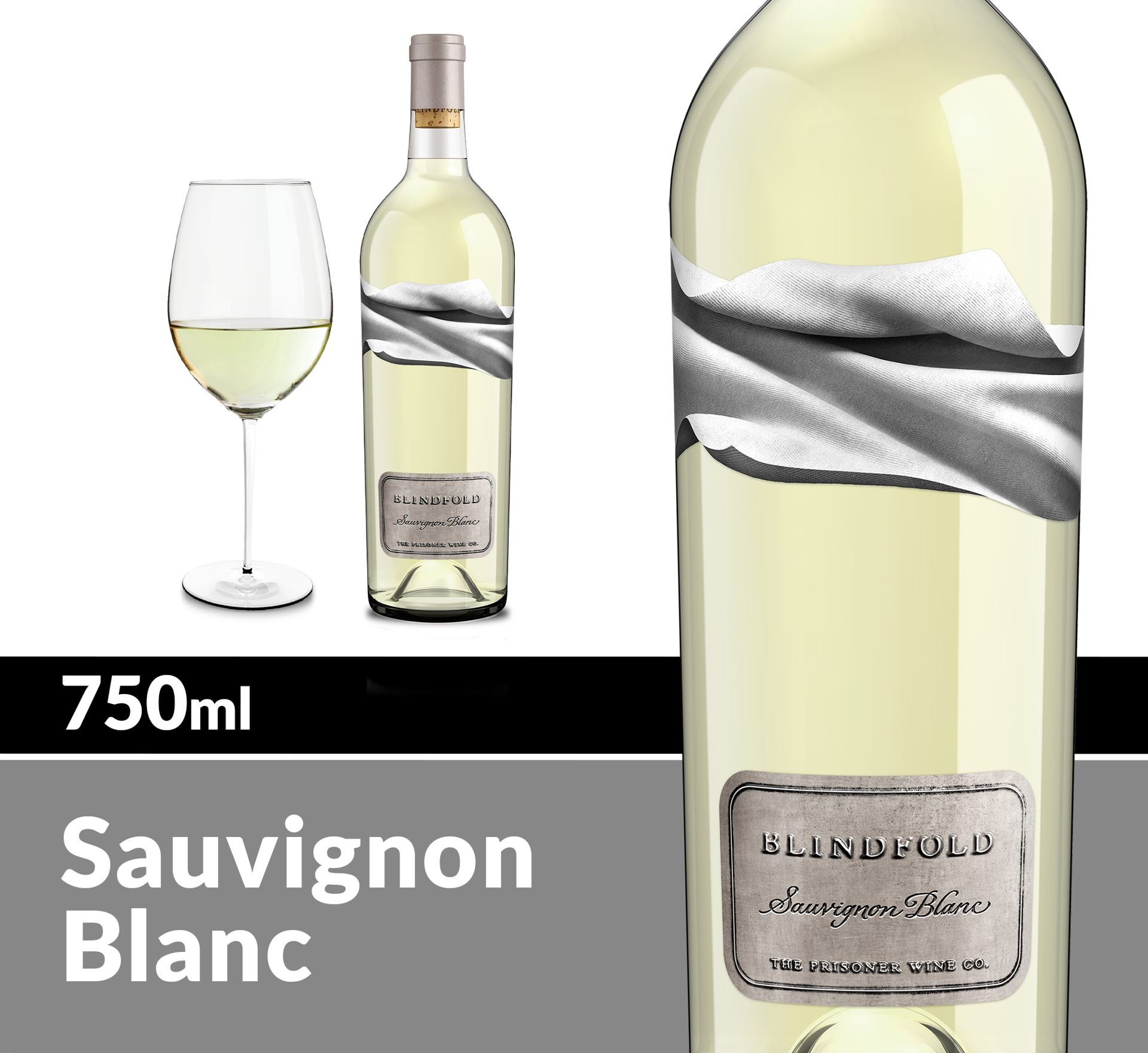 slide 4 of 10, Blindfold Sauvignon Blanc White Wine, 750 ml