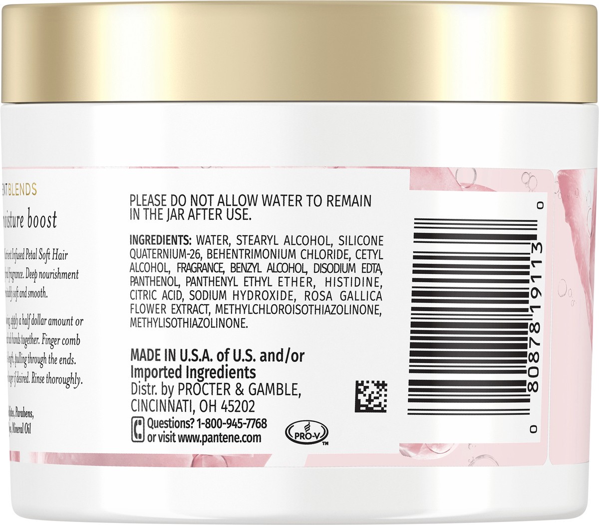 slide 2 of 3, Pantene Nutrient Blends Miracle Moisture Boost Rose Water Petal Soft Hair Treatment, 4.7 fl oz, 4.7 oz