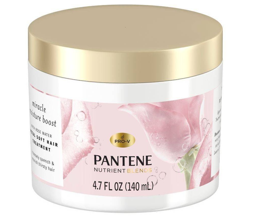 slide 3 of 4, Pantene Nutrient Blends Miracle Moisture Boost Rose Water Petal Soft Hair Treatment, 4.7 fl oz