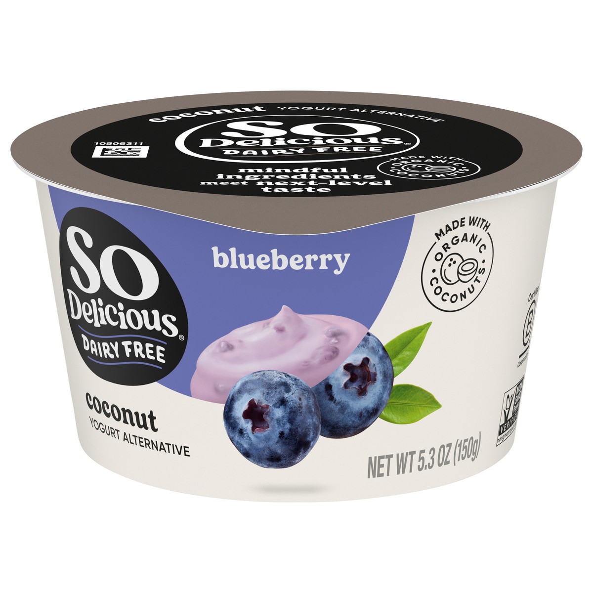 slide 1 of 5, So Delicious Coconut Milk Yogurt Alternative, Blueberry, Vegan, Gluten Free, 5.3 oz Container, 5.3 fl oz