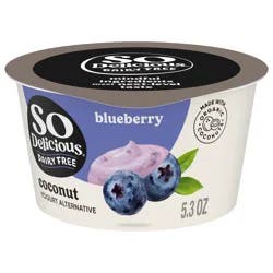 So Delicious Dairy Free Coconut Yogurt Alternative, Blueberry, Vegan, Gluten Free, Non-GMO, Creamy Plant Based, 5.3 oz Container