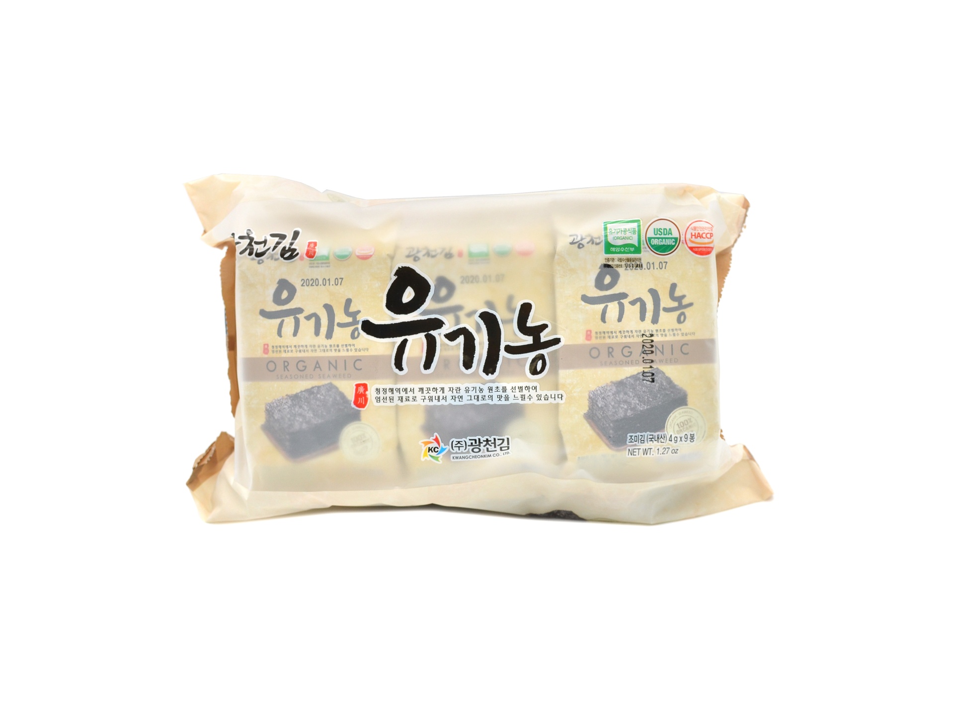 slide 1 of 1, Kimnori Korean Organic Seasoned Seaweed, 9 ct; 4 gram