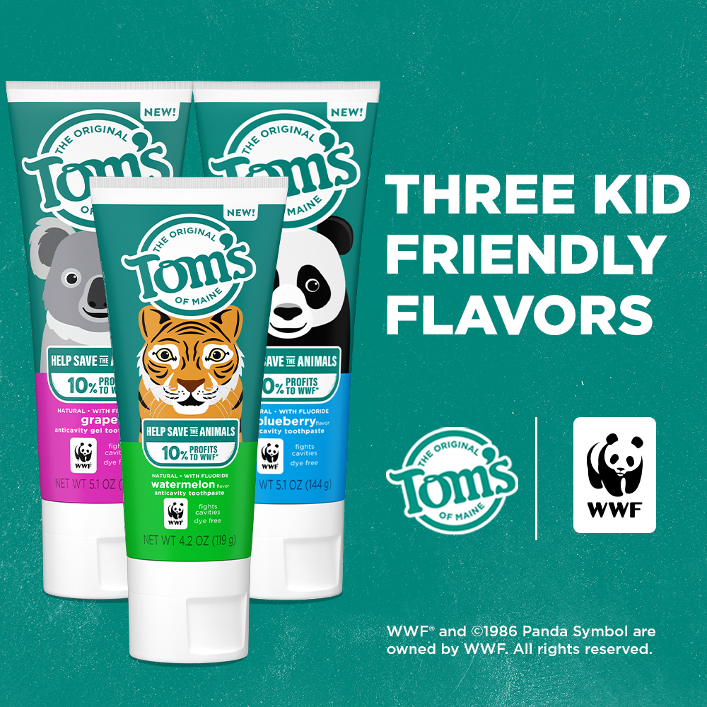 slide 3 of 11, Tom's of Maine Children's Natural Anticavity Fluoride Toothpaste, Watermelon, 5.1 oz. 6-pk, 5.1 oz