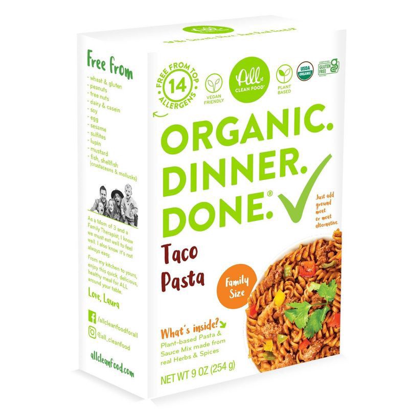 slide 2 of 5, All Clean Food Organic Taco Pasta Gluten Free - 9oz, 9 oz