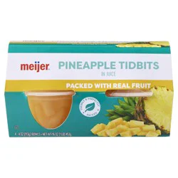 Meijer Pineapple Tidbits In Pineapple Juice, 4 Pack