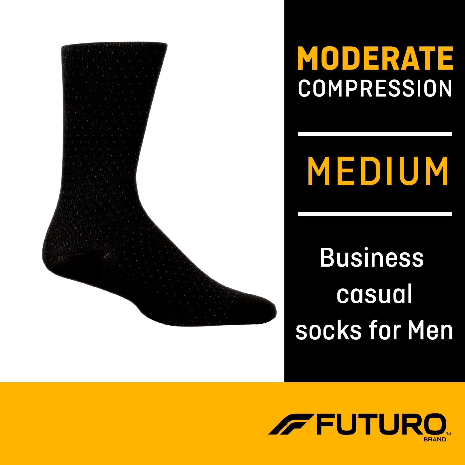 slide 1 of 1, Futuro Business Casual Socks 71045EN, Medium, Black, 1 ct