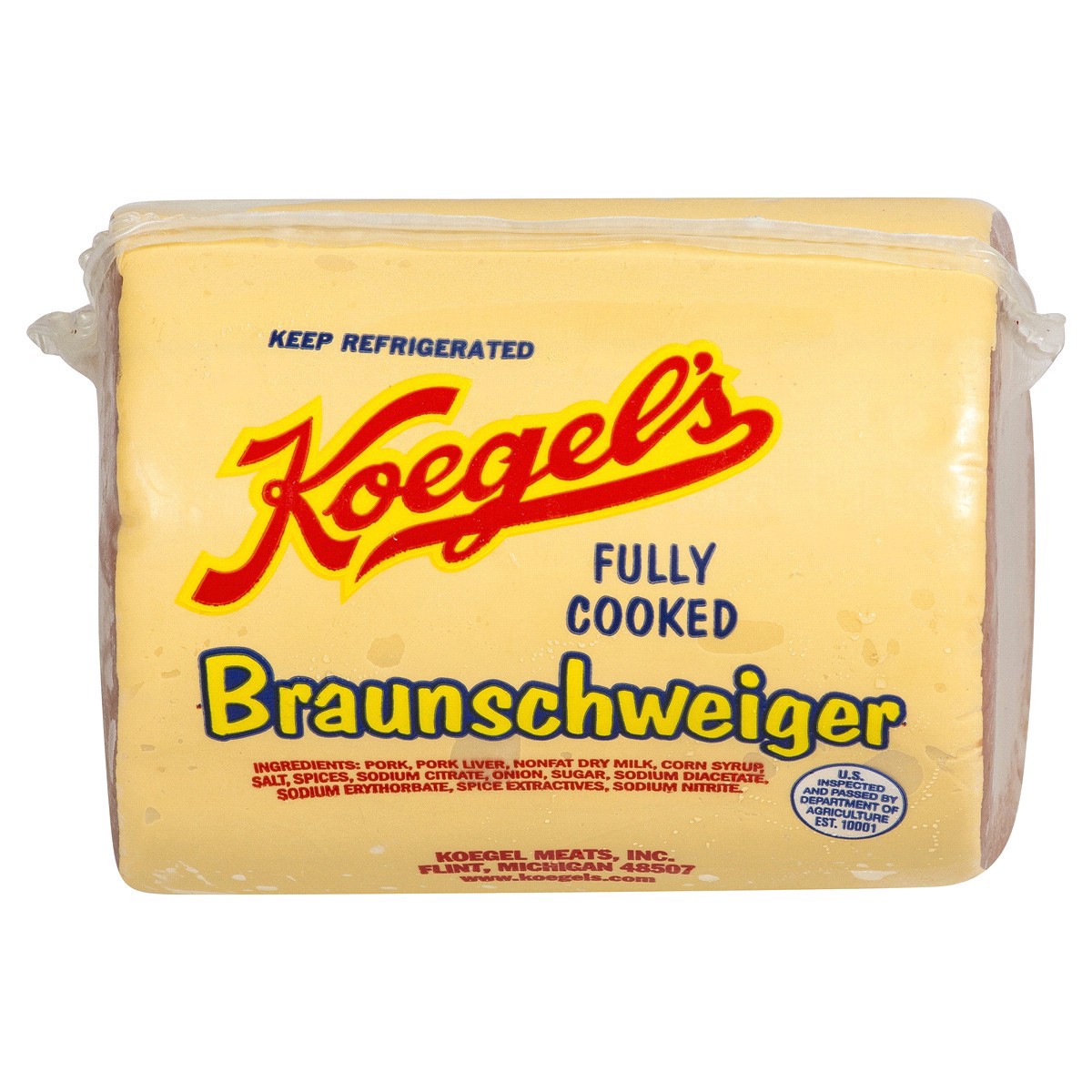 slide 1 of 1, KOEGELS Koegal's Braunschweiger, Fully Cooked, per lb