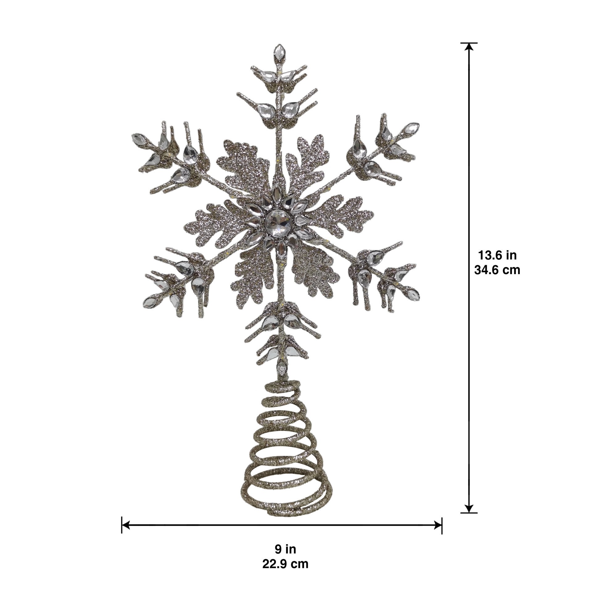 slide 4 of 4, 13.5" Jeweled Snowflake Lighted Tree Topper By Ashland, 13.6 in