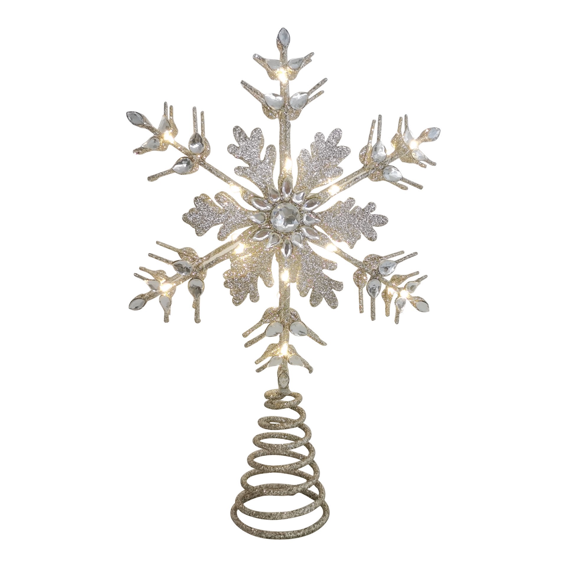 slide 3 of 4, 13.5" Jeweled Snowflake Lighted Tree Topper By Ashland, 13.6 in