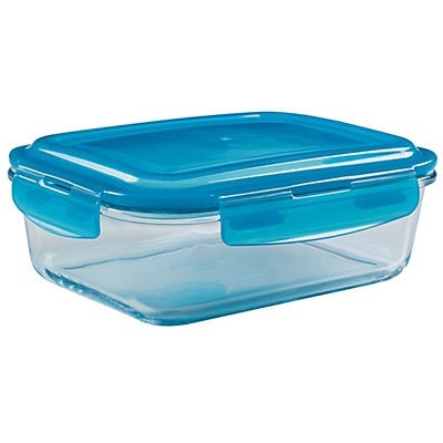 slide 1 of 1, Kitchen & Table Borosilicate Rectangle Storage Container - Teal, 6.3 cup