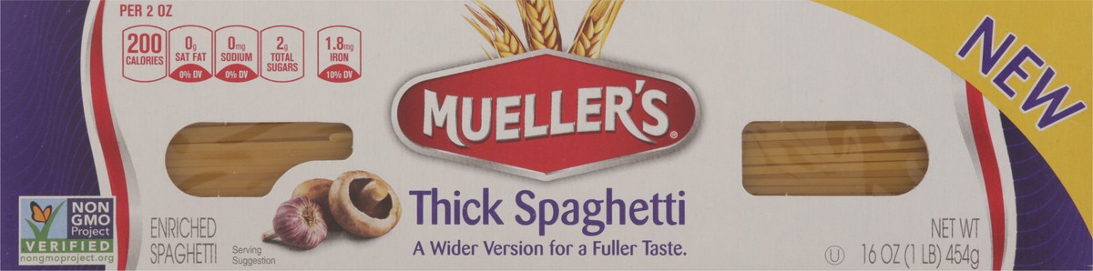 slide 12 of 13, Mueller's Thick Spaghetti 16 oz, 16 oz