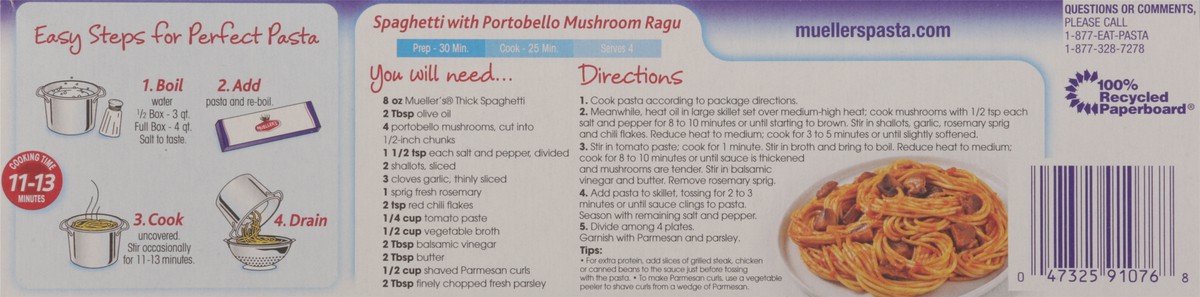 slide 7 of 13, Mueller's Thick Spaghetti 16 oz, 16 oz