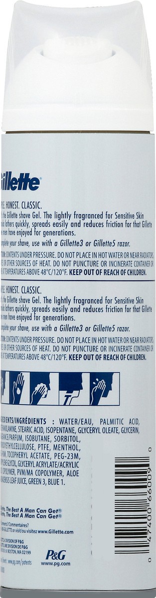 slide 10 of 10, Gillette Sensitive Skin Shave Gel 198 gr, 198 gram