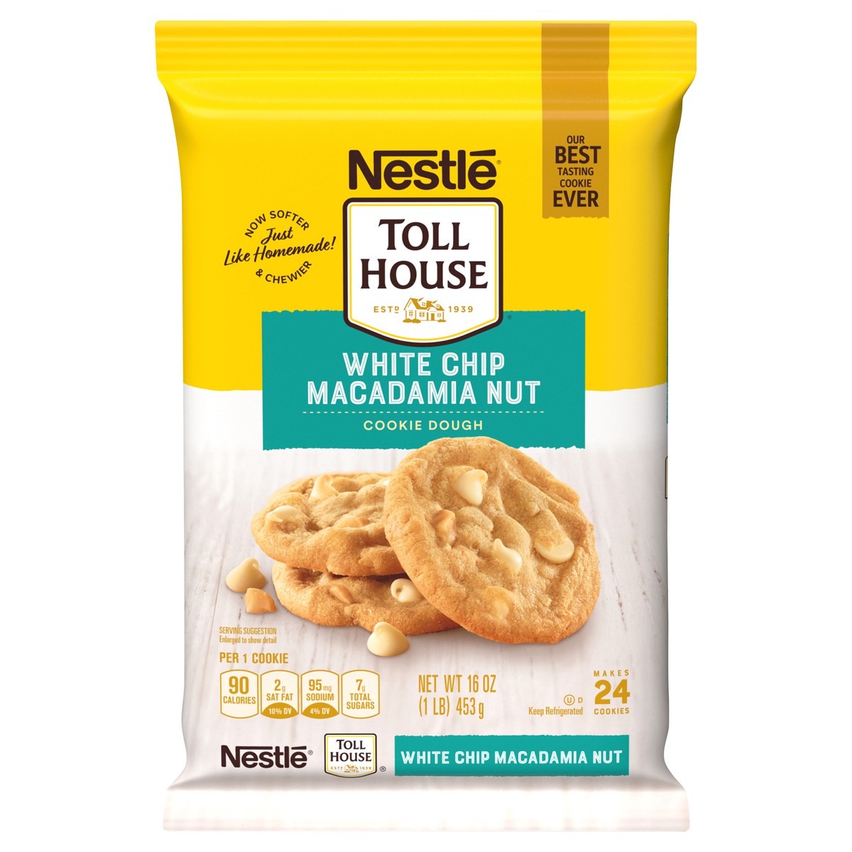 slide 1 of 7, Toll House White Chip Macadamia Nut Cookie Dough 16 oz., 16 oz