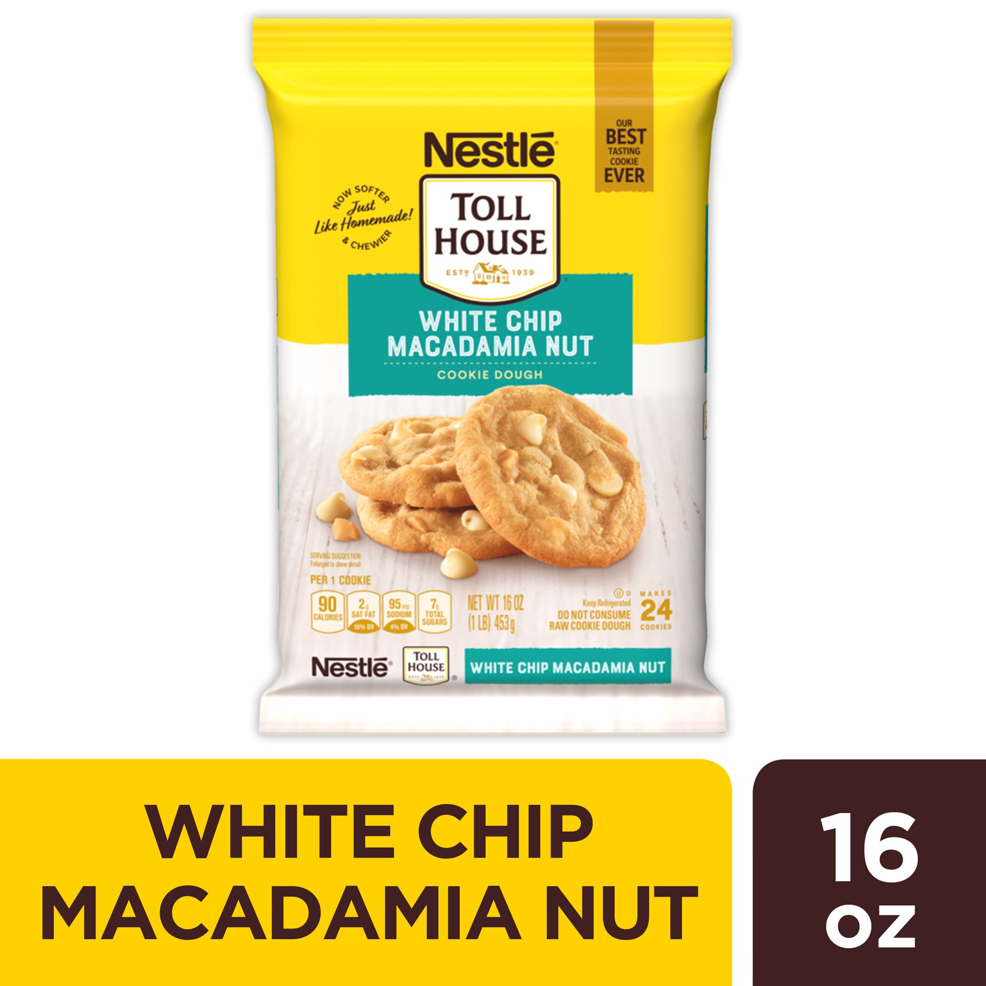 slide 1 of 7, Toll House White Chip Macadamia Nut Cookie Dough, 16 Oz, 16 oz