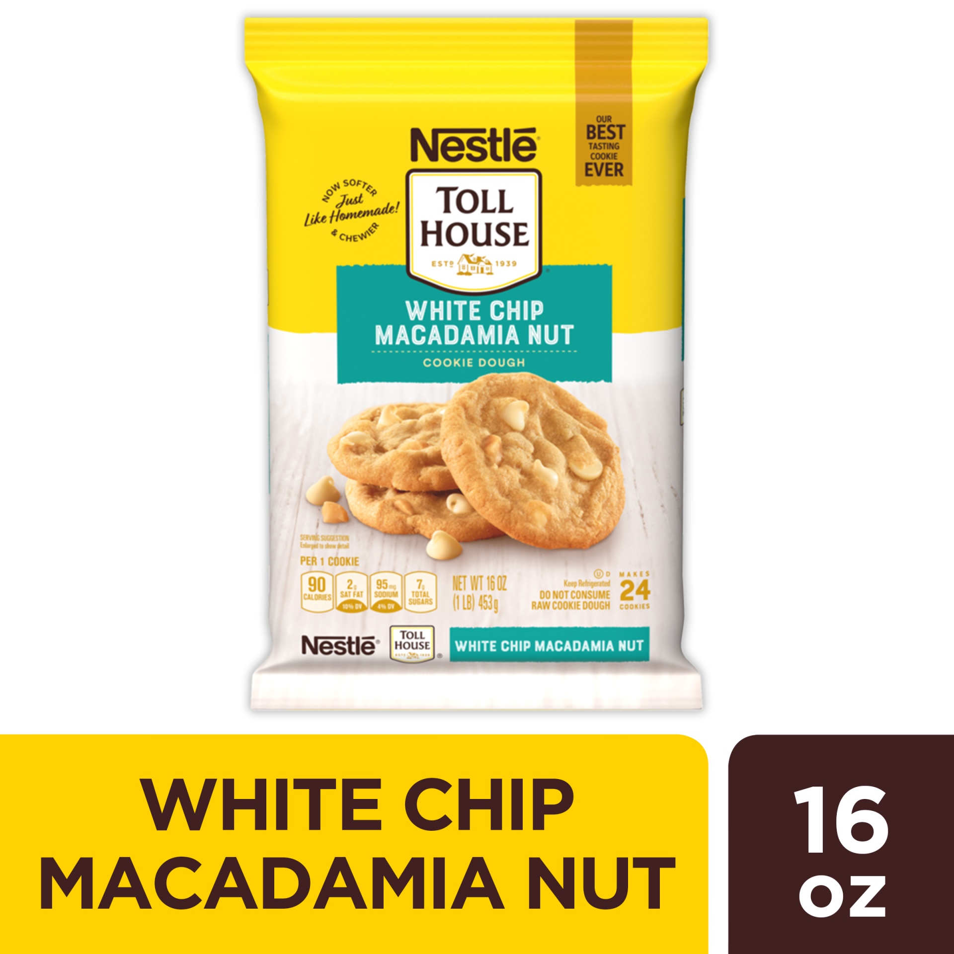 slide 1 of 6, Nestlé Toll House White Chip Macadamia Nut Cookie Dough, 16 oz