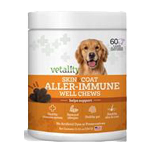 slide 1 of 1, Vetality Skin & Coat Aller-Immune Well Chews 60 Count, 60 ct