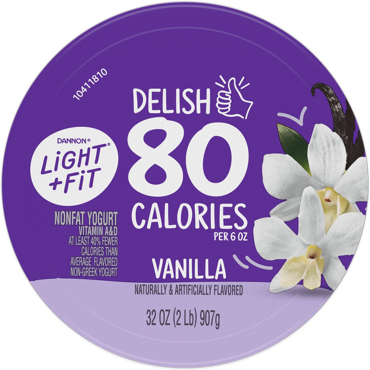 slide 5 of 10, Light + Fit Dannon Light + Fit Vanilla Fat Free Yogurt, Creamy and Delicious Gluten Free Yogurt, 32 OZ, 32 oz