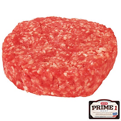 slide 1 of 1, H-E-B Prime 1 Beef Brisket Steak Burger, per lb
