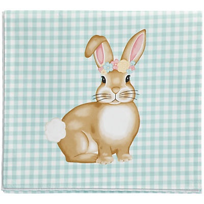 slide 1 of 1, Destination Holiday Mint Gingham Bunny Easter Table Runner, 1 ct