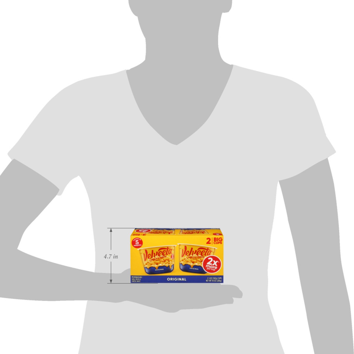 slide 10 of 13, Velveeta Shells & Cheese Original Microwaveable Shell Pasta & Cheese Sauce Big Cup, 2 ct Pack, 5 oz Cups, 2 ct