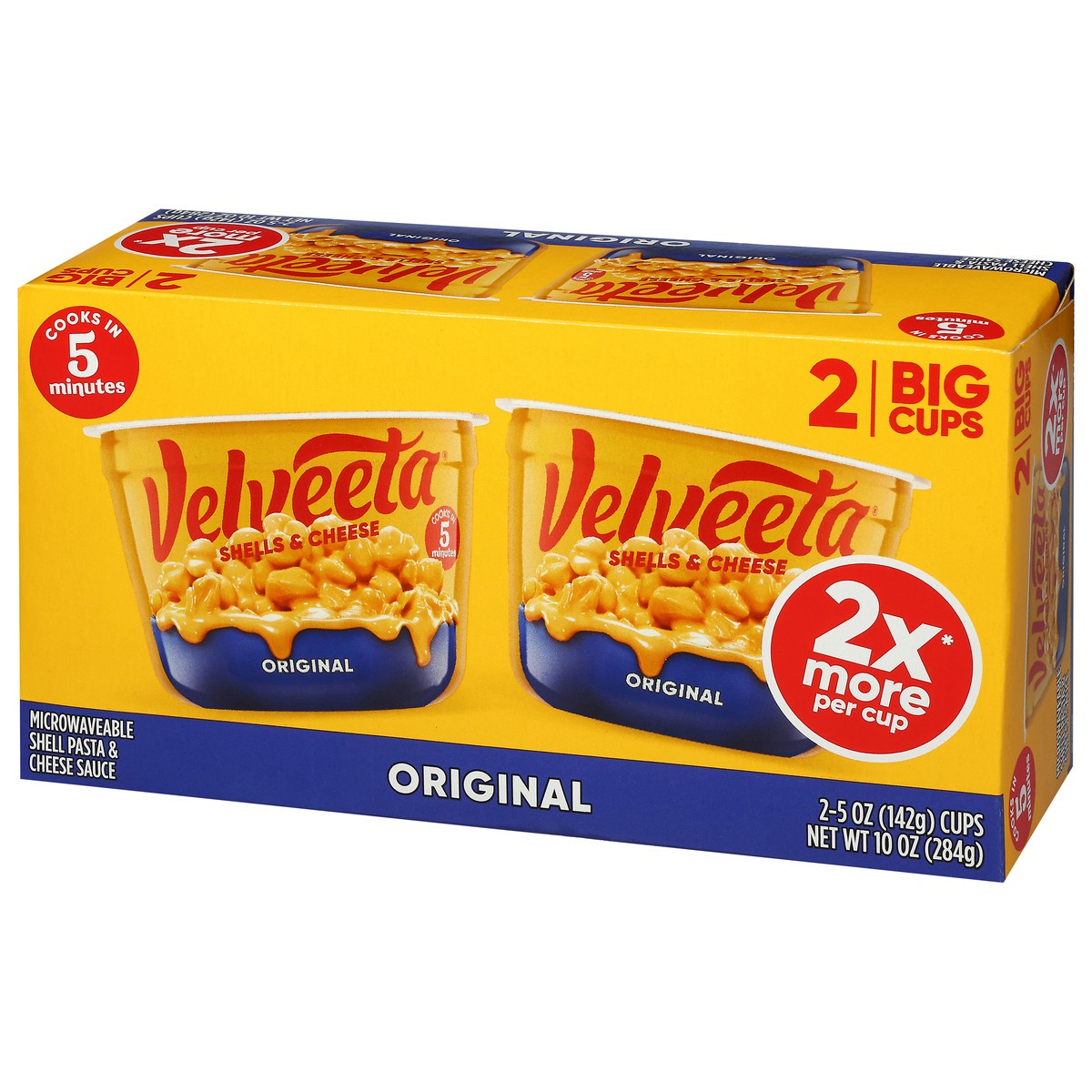 slide 11 of 13, Velveeta Shells & Cheese Original Microwaveable Shell Pasta & Cheese Sauce Big Cup, 2 ct Pack, 5 oz Cups, 2 ct