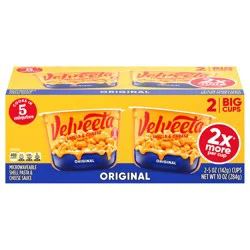 Velveeta Shells and Cheese Mac and Cheese, 2 Big Cups, for Easy Dinner or Dinner Sides, Original Flavor, 5 oz