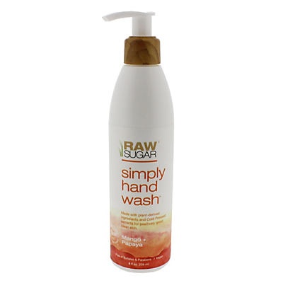 slide 1 of 1, Raw Sugar Mango + Papaya Simply Hand Wash, 8 oz