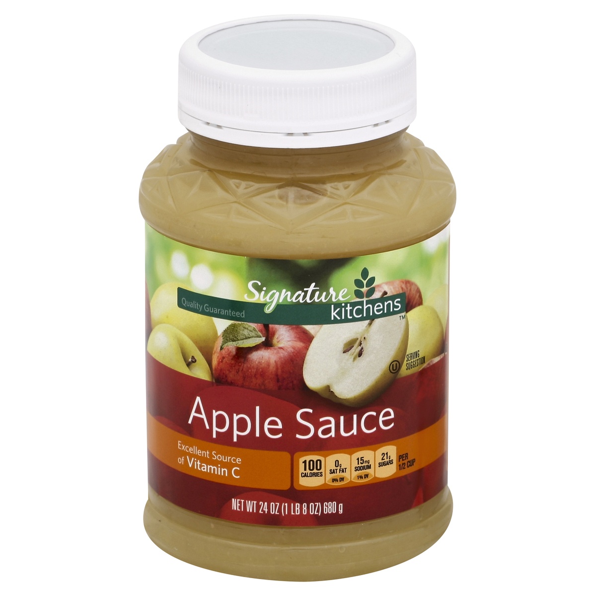 slide 1 of 2, Signature Select Sweetened Apple Sauce 24 oz, 24 oz