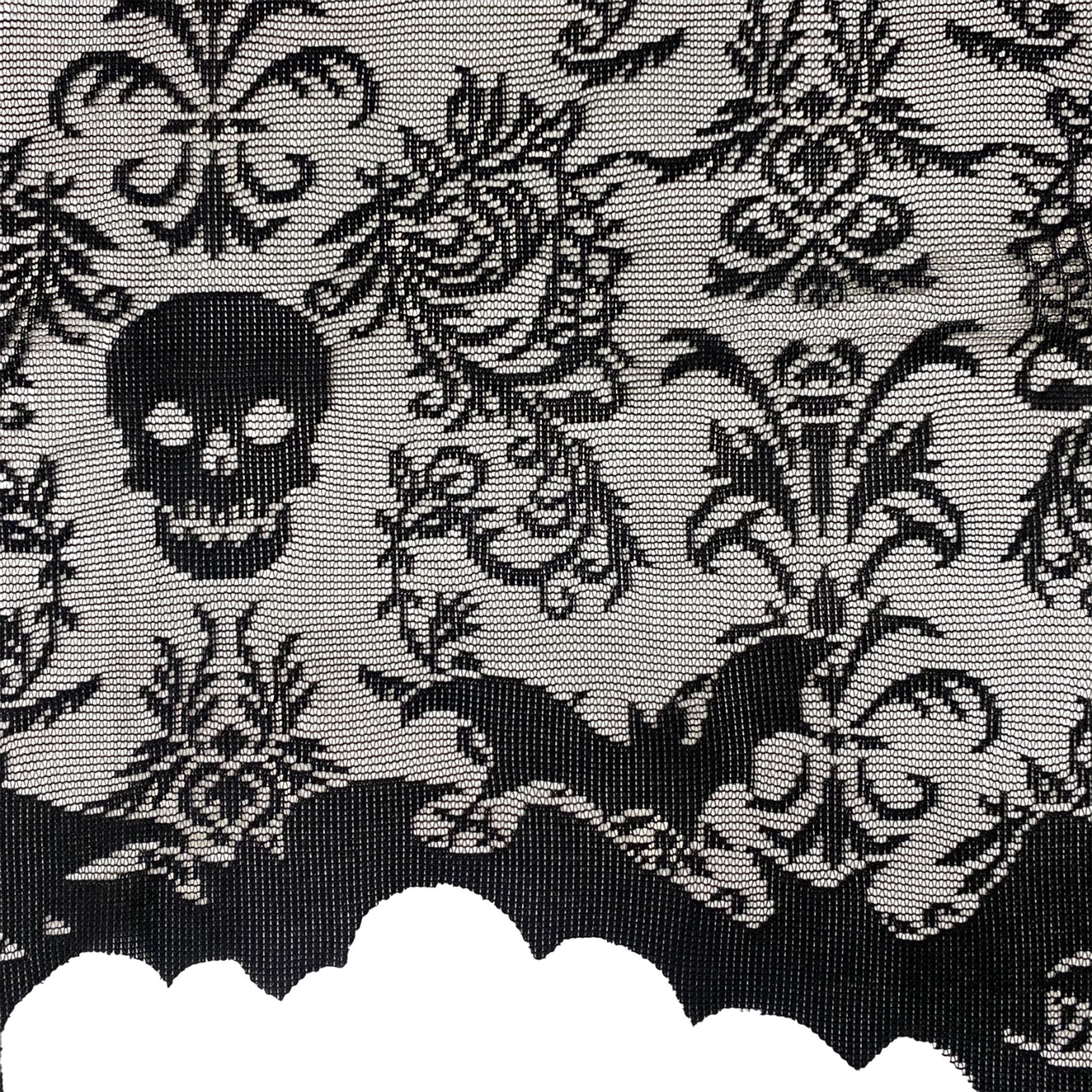 slide 3 of 3, 60" Black Skull Damask Lace Lamp Cover By Ashland, 60 in