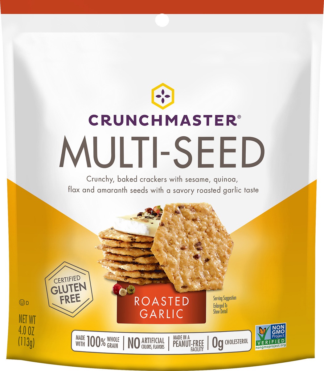 slide 5 of 5, Crunchmaster Multiseed Roasted Garl, 4 oz