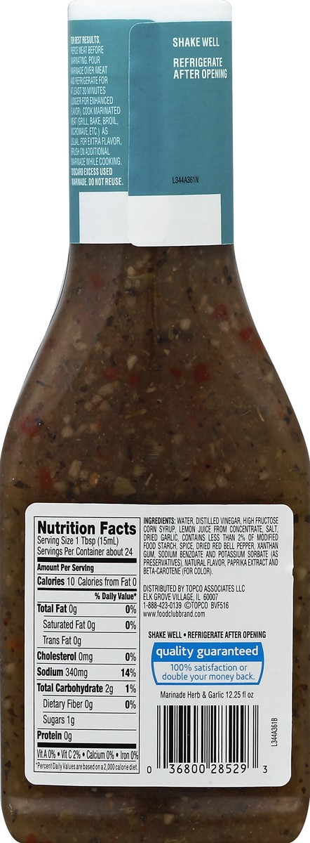 slide 6 of 6, Food Club Herb and Garlic Marinade, 12.25 oz