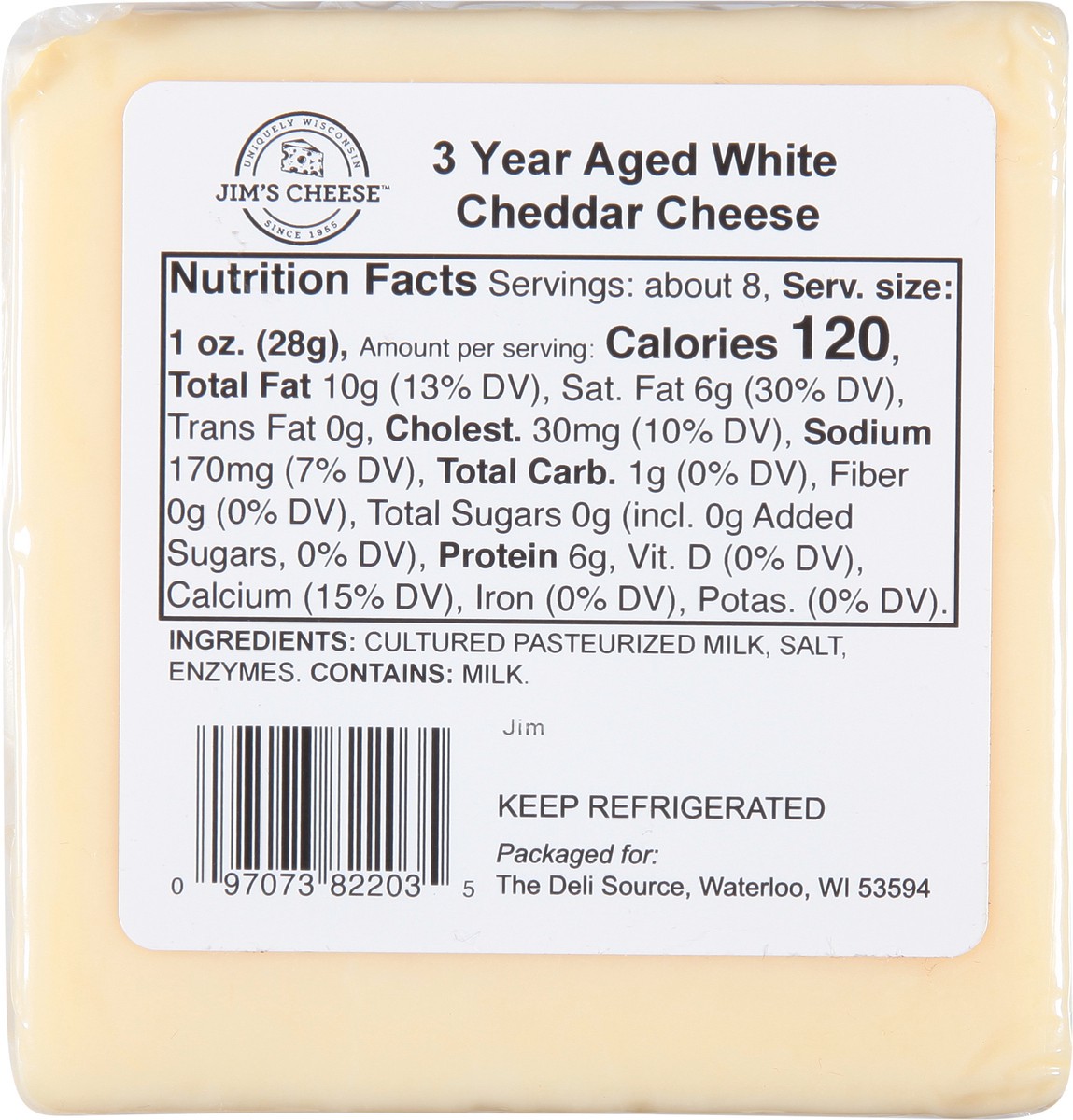 slide 11 of 13, Jim's Cheese Vintage Selects 3 Year Aged White Cheddar Cheese 1 7.5 oz, 7.5 oz