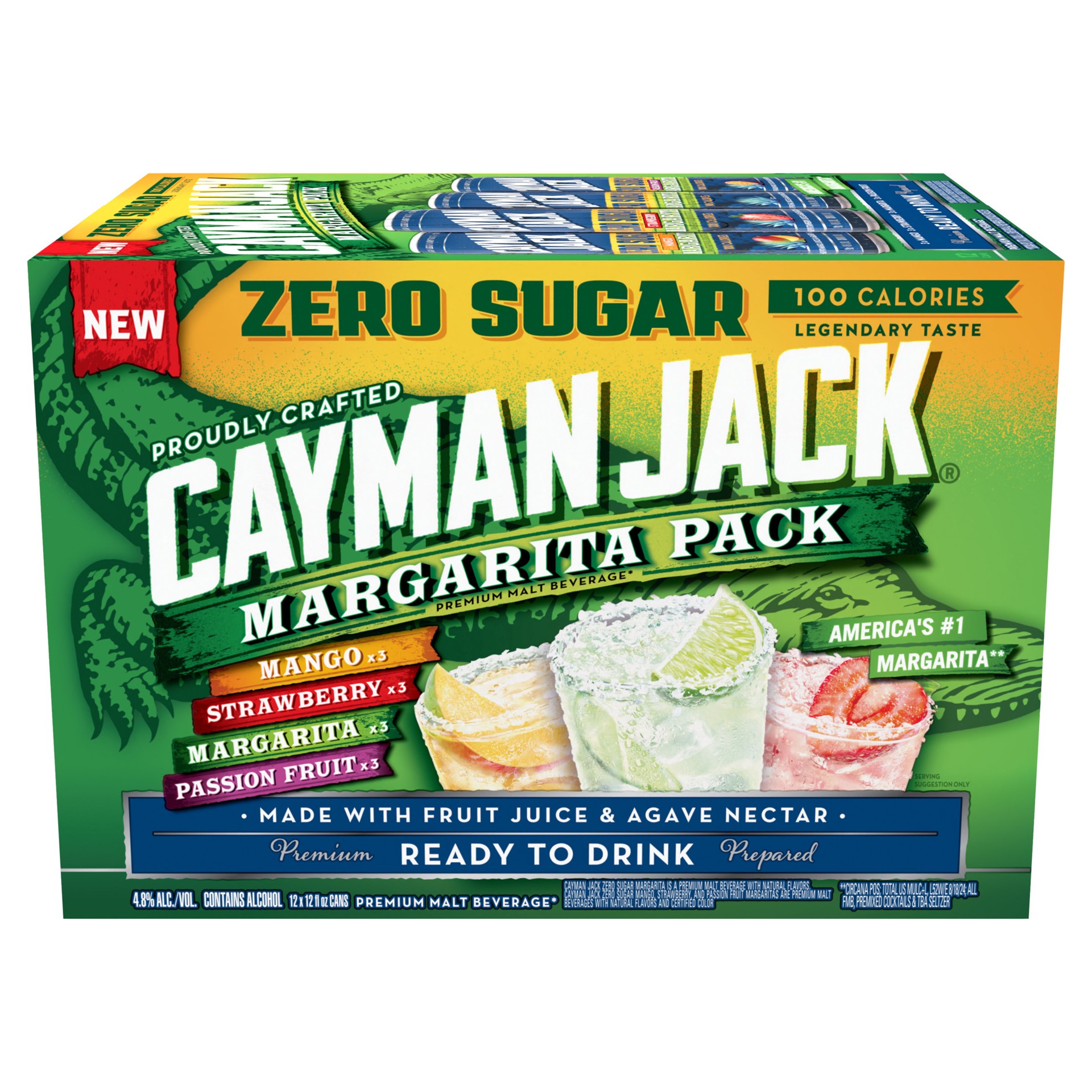 slide 5 of 10, Cayman Jack Zero Sugar Variety Pack, 12 Pack, 12 fl oz Cans, 4.8% ABV, 12 ct; 12 fl oz